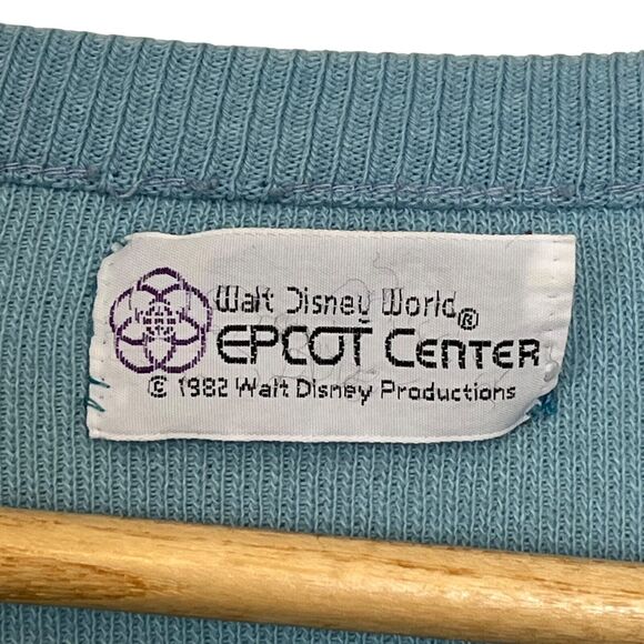 Walt Disney World Epcot Center 1982 Vintage V-Neck Blue Long Sleeve Pullover XL - Picture 6 of 16